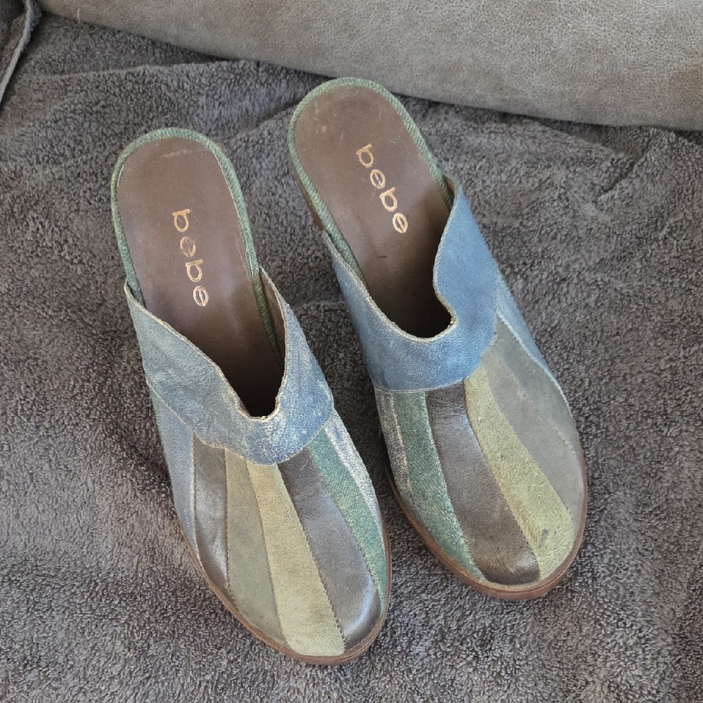 Bebe Women's Blue and Green Mules